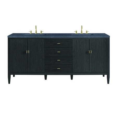 James Martin Vanities 72'' Double Vanity, Carbon Oak w/ 3 CM Charcoal Soapstone Quartz Top 485-V72-CBO-3CSP